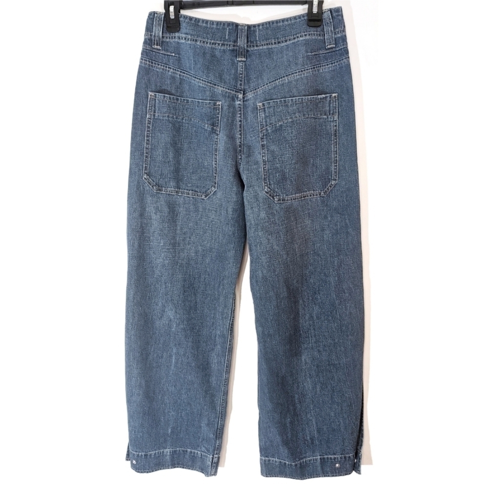 WE The Free Wide Leg High Waisted Open Side Blue Jeans 28 - Picture 2 of 10